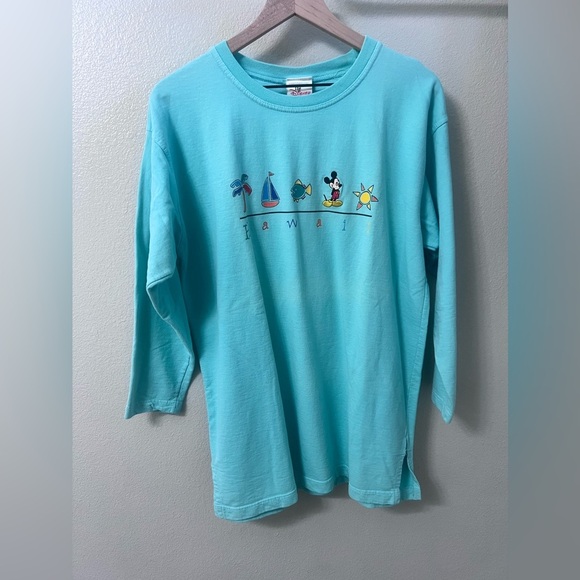 Disney Tops - Disney Oversized Embroidered Mickey Hawaii Shirt Small